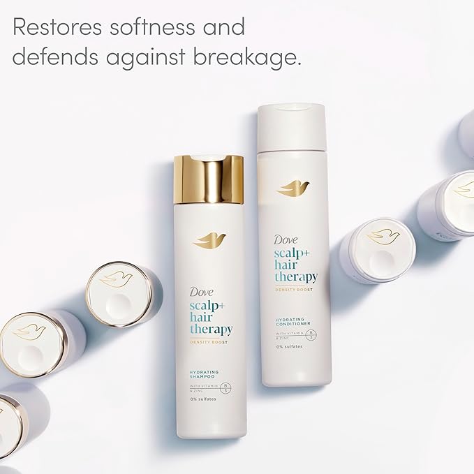 Dove Density Boost Hydrating Conditioner Scalp Therapy for Dry Hair, with Vitamin B3, Zinc and 0% Sulfates, 9.25 oz