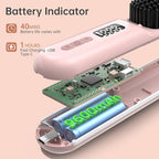 Hair Straightener Brush, Portable Cordless Mini Straightening Brush for Travel, 300M Negative Ions for Frizz-Free Shine, Fast Heating,Hot Comb Hair Straightener with 9 Temps for Women