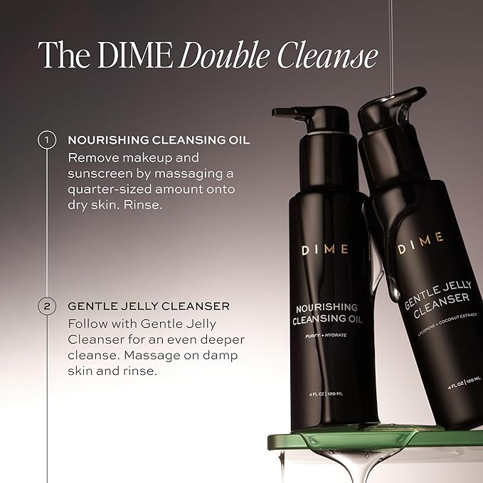DIME Beauty Nourishing Cleansing Oil, 4 FL OZ (120 ml) - Cleanser & Makeup Remover, Formulated with Meadowfoam & Jojoba Oil for Skin