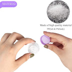 25PCS 5 Gram Sample Containers, 5ml Empty Jars with Lids, Small Cosmetic Containers, Mini Sample Jars with 2PCS Mini Spatulas for Make Up, Oils, Lotion, Powder, Paint, Jewelry, Lip Balms(Purple Lid)