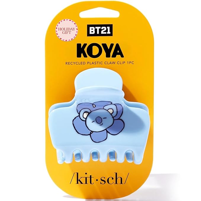 Kitsch BT21 Recycled Plastic Puffy Medium Hair Clips for Women, Medium Claw Clip for Thin & Thick Hair | Ideal Gifts for Women - KOYA, 1pc