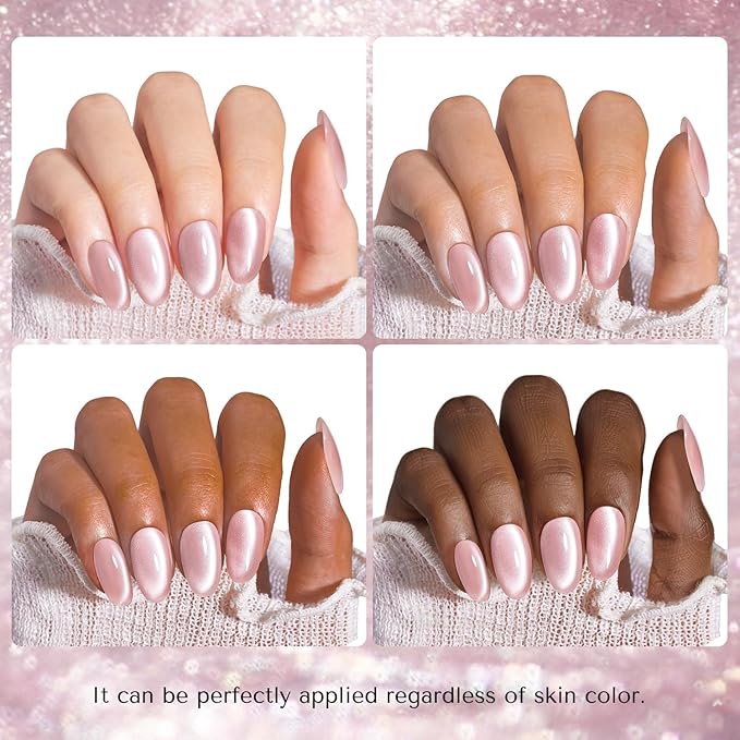 AZUREBEAUTY Cat Eye Nail Polish Quick Dry Nude Glitter Toe Nail Polish Natural Shine Nail Lacquer Salon-Quality for Women Girl Gifts