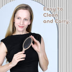 WeiLa Anti-Static Hair Brush Oval, Stainless-Steel Bristles Detangler for Wigs & Hair, ABS Handle (Marble Brown + Lemon, Couple)