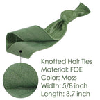 MEEDEE 100 Pack Moss Green Color Hair Ties For Women No Crease Soft Elastic Ribbon No Damage Moss Green Hair Ties Knotted Ouchless Hair Ribbon Yoga Hair Ribbons Elastic Bracelets