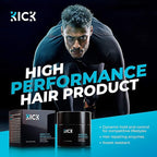 Kick Men's Medium Hold Hair Cream - Non Greasy, Thickening, Damage Control, Anti-Greying, Hydrating - 2 Oz