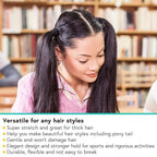 MARY LAVENDER 100pcs Thick Seamless Hair Ties for All Hair Types Black Color Hair Elastics Ponytail Holders Hair Scrunchies No Damage for Women Girls 100pcs