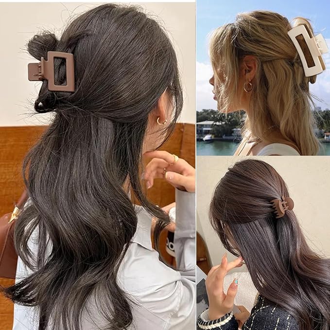 Mehayi 9 PCS Matte Hair Clips Claw for Women Girls, 3 Styles Nonslip Small Hold Strong Hold Cute Jaw Clip Barrettes for Thick Thin Long Short Hair, Fashion Acrylic Hair Clamps Styling Accessories