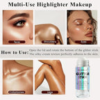 White Body Glitter Stick, Long Lasting Moisturizing Body Glitter for Women, Multi-Use Highlighter Makeup, Sparkling Face Glitter Mermaid Makeup for Kids, Travel Size for Daily, Festival, Party