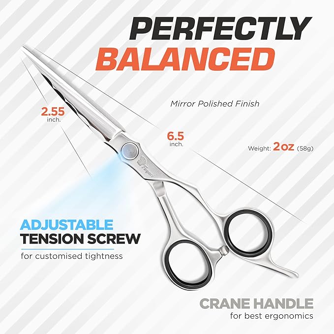 Fagaci Professional Hair Scissors 6” Razor Sharp Blades, Fine Cutting VG10 Steel Hair Cutting Shears, Barber Scissors Professional