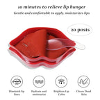 20Pcs Lip Mask, Red Cherry Lip Moisturizing Plumping Masks Overnight, Lip Gel Treatment Lip Masks for Dry Lips Smooth& Plump Chapped Lip Collagen Overnight Lip Care Pads Patches(Red)