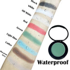 MEICOLY Single Green Eyeshadow Palette with Mirror,Stocking Stuffers for Women,Matte Green Eye Shadow for Elphaba Christmas Makeup,Pressed Powder Eyeshadow,Matte Shade Eyelid Color Eye Makeup