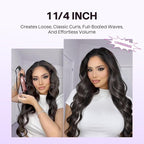 Wavytalk 3 in 1 Curling Wand Set, Multi Curl, Curling Iron Set with Heated Round Brush, Flat Iron Hair Straightener, 1 1/4 inch Curling Iron, Dual Voltage Hair Curler
