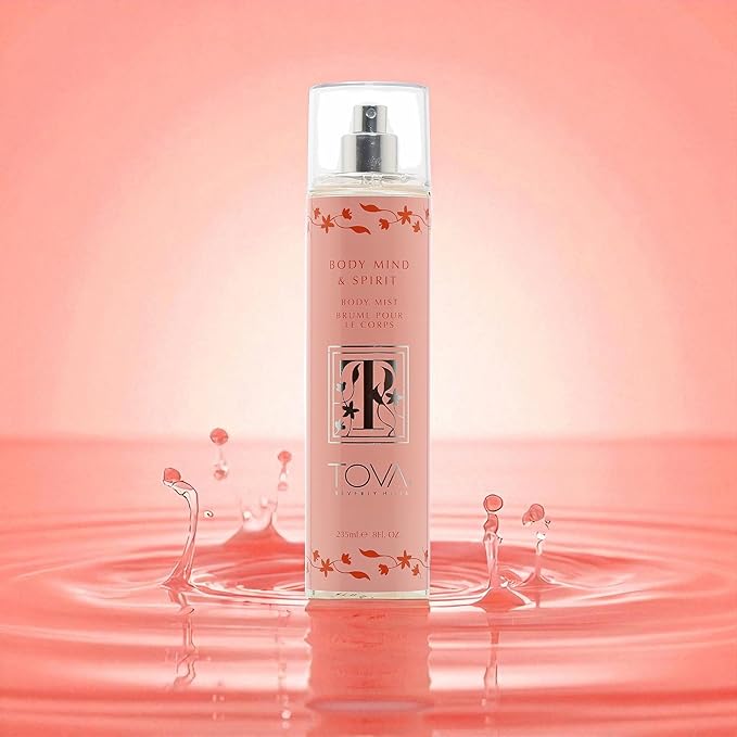 Tova Body Mind & Spirit Body Mist – Refreshing Floral Perfume Mist for Women – Light Long-Lasting Body Spray with Osmanthus, Apricot & Amber – USA-Made & Cruelty-Free – 8.0 fl oz