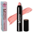 Mommy Makeup Triple Sticks Lipstick, Cream Blush & Treatment All-In-One with Shea & Cocoa Butter - Soft & Creamy Moisturizing Lip Crayon For Lips & Cheeks (Riley Love)