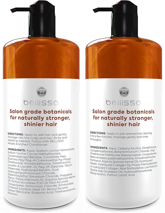 Moroccan Argan Oil Shampoo and Conditioner Set - Sulfate Free with No Parabens - Botanicals for Women and Men - Professional Moisturizing, Anti Frizz, Hydrating Solution for Dry, Wavy and Curly Hair