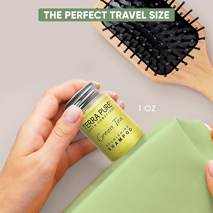 Terra Pure Shampoo, Travel Size Hotel Amenities, 1 oz. (Case of 20)