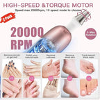 2 Pack 9-in-1 Digital Display Nail Grinder with 100 Sanding Bands - Adjustable Speed Electric Manicure Tool for Acrylic Nails, Callus Removal & Gel Polish - Professional Home Pedicure Kit