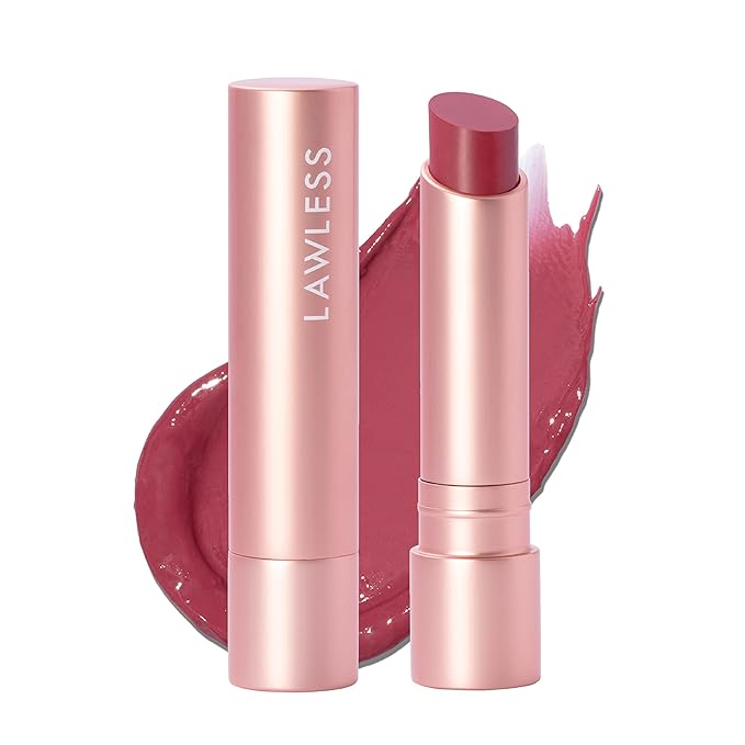 LAWLESS Women's Forget the Filler Lip Plumping Line Smoothing Tinted Balm, Lover, Pink, 0.1 Ounce / 2.9 g