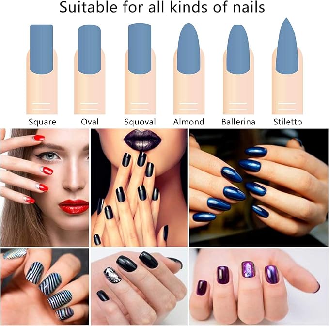 6 Pack Glass Nail File with Case, Crystal Fingernail Files Set, Double Sided Finger Nail Files, Professional Manicure Nail Care for Women, Christmas Gifts Stocking Stuffers