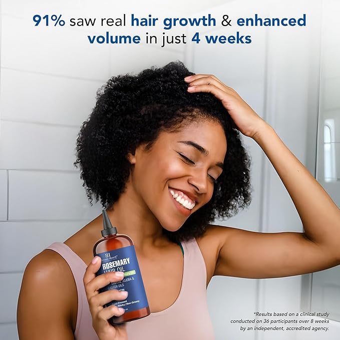 Botanic Hearth Rosemary Oil for Hair Growth | Strengthening Biotin, Jojoba, Castor Hair Growth Oil for frizzy hair | Dry, Damaged Scalp Treatment | Color Safe | All Hair Types | 16 Fl Oz