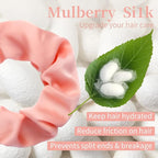 5Pcs Mulberry Silk Hair Ties,Silk Hair Scrunchies for Frizz & Breakage Prevention,No Damage,Elastic Ponytail Holders, Funny Gifts for Girlfriend Her Mon Grandma Daughter