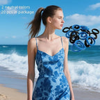 Large Stretch Thick Hair Ties for All Hair Types Seamless Glitter Hair Ponies Elastics Ponytail Holders Hair Scrunchies for Thick Hair Hair Accessories Women Girls 20-Pack