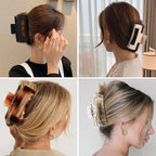 4.1 Inch Large Hair Accessories - 12 Pcs Big Square Jaw Clips for Thick Hair, Jumbo Bulk Clips for Women and Girls