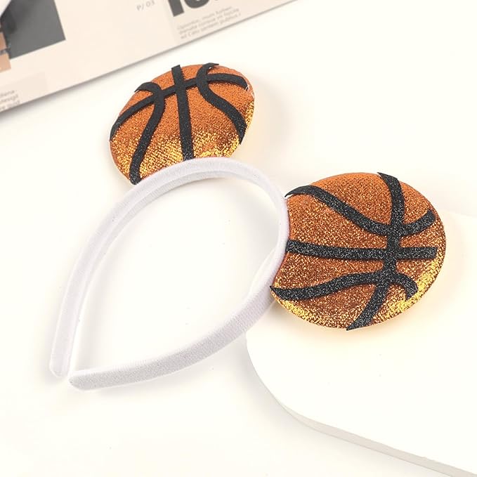 Game Day Fans Headbands for Women&Men, Glitter Ball Sports Hairbands, Sports Themed Hair Accessory, Team Party Favor