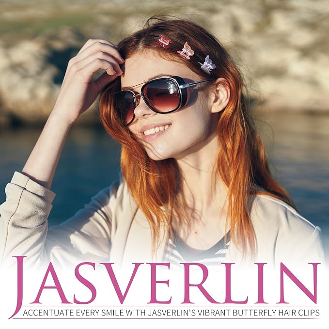 Gradient Butterfly Hair Clip, Mini Plastic 90s Hair Claw Clips for Women Girls, No Crease Toddler Y2K Accessories Set 50pcs Rainbow Assorted Color