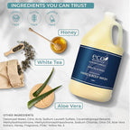 1-Shoppe Terra Pure Eco Botanics Natural Hand & Body Wash with Raw Honey & White Tea | Gallon Jug Bulk Toiletries for Airbnb, Vacation Rentals, and Home Bathroom| Refill For Soap Dispensers | Set Of 4