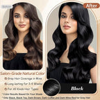 Instant Black Hair Dye Shampoo for 100% Gray Hair Coverage, Natural Herbal Hair Color Shampoo Hair Dye, 3 in 1 Coloring & Care Formula Lasts 3-4 Weeks, Easy & Quick to Use for Women Men, 500ML