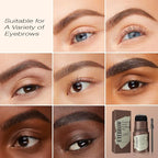 Eyebrow Stamp Stencil Kit - Long-Lasting Eyebrow Powder with Brush, Waterproof & Smudge-Proof Brow Shaping Kit with 24 Reusable Thin & Thick Eyebrow Stencils for Voluminous Brow (Black)