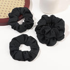 Ivyu Hair Scrunchies for Women - Hair Ties No Damage Both for Thick Hair or Thin Hair Curl Hair No Crease Black Scrunchies Ponytail Holder No Hurt Your Hair