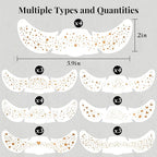 24pcs Glitter Freckles Makeup Patches-Gold-Face Speckle, Sparkle Speckles Patches for Women, Cute Golden Fake Freckles, Glitter Freckle Face Tattoo, Accessories for Musical Festival