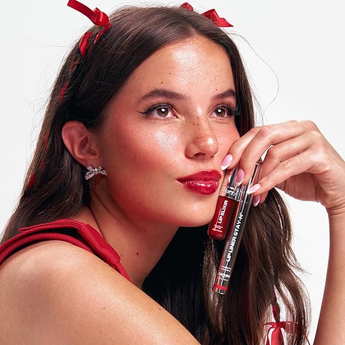 Sacheu Lip Liner STAY-N Peel Off Lip Stain — Long Lasting Waterproof Lip Tint with Hyaluronic Acid & Vitamin E — Transfer Proof Matte Finish, Vegan & Cruelty-Free (RED-Y OR NOT)