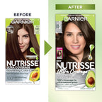 Garnier Hair Color Nutrisse Ultra Coverage Nourishing Creme, 500 Deep Medium Natural Brown (Glazed Walnut) Permanent Hair Dye, 1 Count (Packaging May Vary) (Pack of 2)