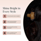 Kitsch x Star Wars C-3PO Glitter Medium Hair Clip for Women – Golden Droid Galaxy-Inspired Claw Clip | Recycled Plastic, Strong Secure Grip, | Ideal Gifts for Women, Hair Accessories for Girls