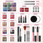 Makeup Kit for Women Girls, Fashionable Make Up Present Set for Beginners Professionals Traveler with Case, Makeup Essential with Eyeshadow Palette, Lip Gloss, Mascara,Foundation Face Primer(Pink)