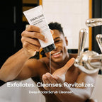 MARLOWE. No. 122 Facial Scrub 6 oz, Gentle Face Exfoliator with Apricot Seed Powder & Pumice, Cleanses & Smooths, Fresh Pine & Agarwood Scent