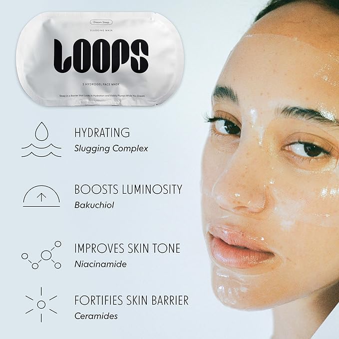 LOOPS VARIETY LOOP KIT - Hydrogel Korean Face Mask for Every Skin- Five Collagen Face Masks fo, Detoxifying, Repairing, & Rejuvenating - Gifts for Women, Stocking Stuffer - 5 Pc