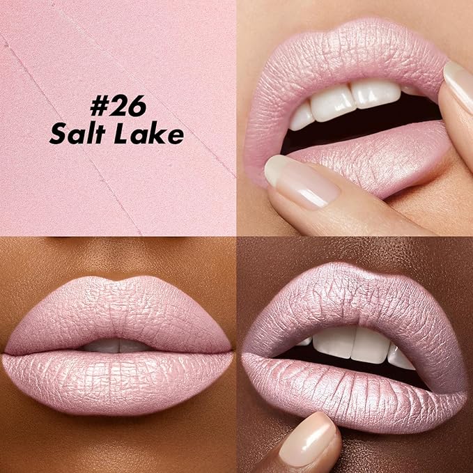 FOCALLURE Ultra Chic Lipstick,Rich Vitamin E Lip Crayon,Lightweight Color without Drying or Fading,Long Lasting Lips Makeup,#26 Salt Lake