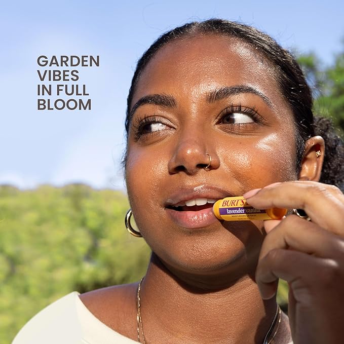 Burt's Bees Christmas Gifts - Garden Party Lip Balm Set for Stocking Stuffers, With Responsibly Sourced Beeswax, Natural Origin Lip Treatment, 4 Tubes, 0.15 oz.