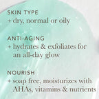 Alpha Skin Care Moisturizing Body Wash, Gentle Soap-Free Anti-Aging Formula, Glycolic AHA, Vitamin E & Aloe Vera, Conditions & Soothes, All Skin Types Hydroxy Acid, 12 Oz