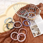 30 Pcs Hair Ties No Damage for Women Girls, High Elastic Braided Hair Ties for Thick Hair, Soft Ponytail Holders, No Crease Hair Bands for Curly Thin Hair Scrunchies (Striped Theme)