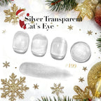 AZUREBEAUTY Cat Eye Nail Polish Fast Drying Silvery Glitter Top Coat Nail Polish Moonlight Natural Glassy Shine Salon Quality for Women Girl Gifts