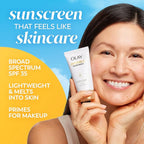 Olay Invisible Sunscreen, SPF 35, 100% Invisible Facial Sunscreen and Makeup Primer - Fragrance-Free, Weightless, No White Cast Broad Spectrum Sun Protection with Vitamin C & E, Aloe Vera, 1.7 Oz