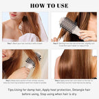 Blow Dryer Brush, Hair Dryer Brush in One, 600W Oval Hot Air Volumizer & Straightener, Anti-Frizz Blowout Styling Brush, Dual Voltage 110–240V Travel (2 Inch) Pink