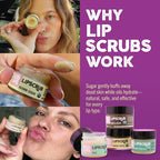 Eco Lips LIP SUGAR SCRUB 2 Pack (2-0.5oz jars) 100% Organic Lip Care Treatment with Organic Sugar & Coconut Oil - Gently Exfoliate & Polish Dry, Flaky Lips, 100% Edible (Vanilla Bean & Brown Sugar)