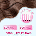 Bautero Brush Detangler Brush for Wet & Dry Hair, Pain-Free Brushing on All Hair Types, Knot Removal, Vented Hair Brush, Sakura Blossom