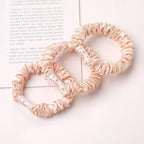 Scrunchies Silk Satin Hair Ties - Small Mini Thin Elestics Ponytail Holder Hair Bands Skinny Scrunchy For Thick Curl Hair No Crease Hair Ties Soft Accessories No Hurt Your Hair for Women and Girls